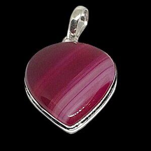 Pink Botswana Agate 925 Silver Plated Pendant 2"